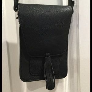 Black Vegan Leather Crossbody